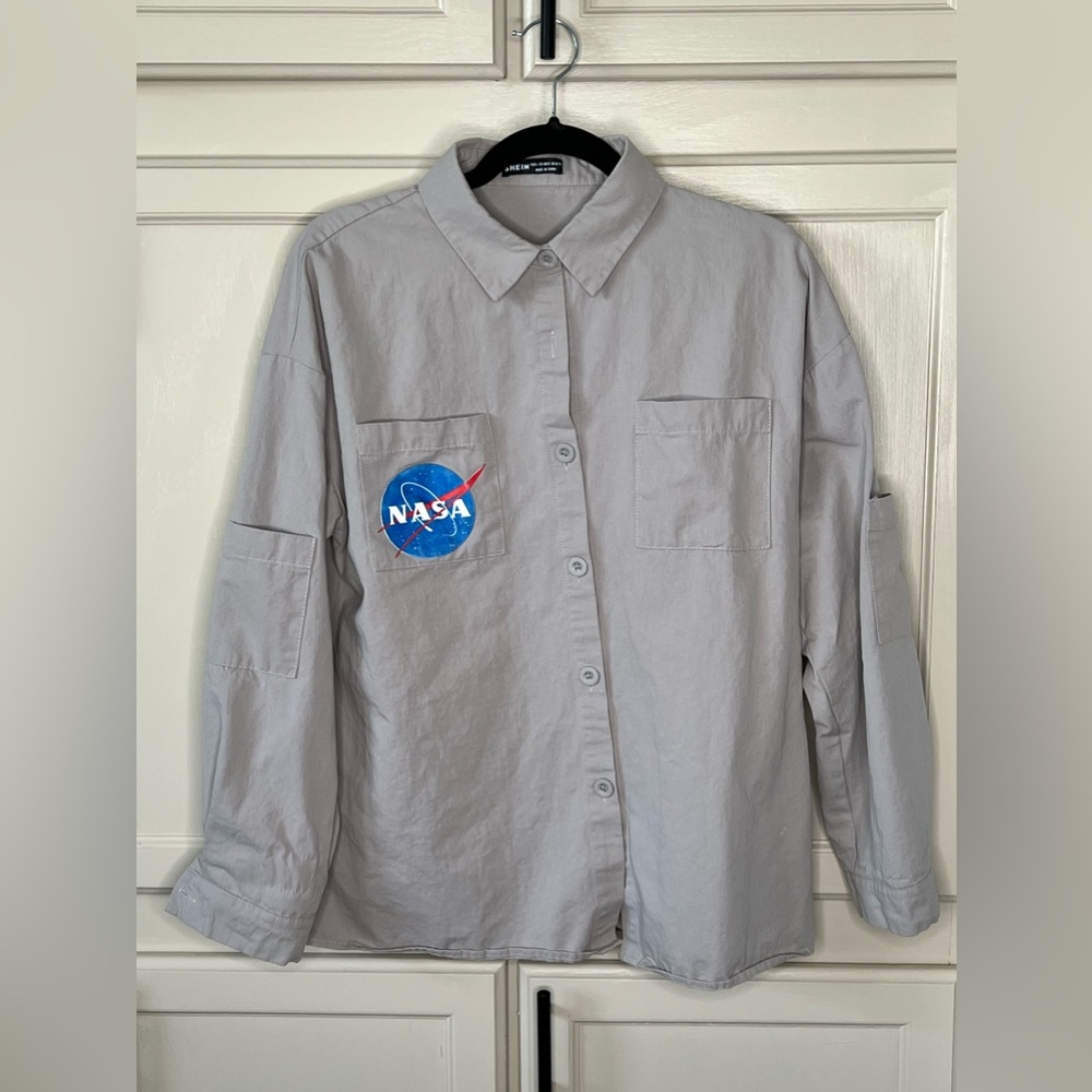 023 SHEIN NASA Button Down Shirt